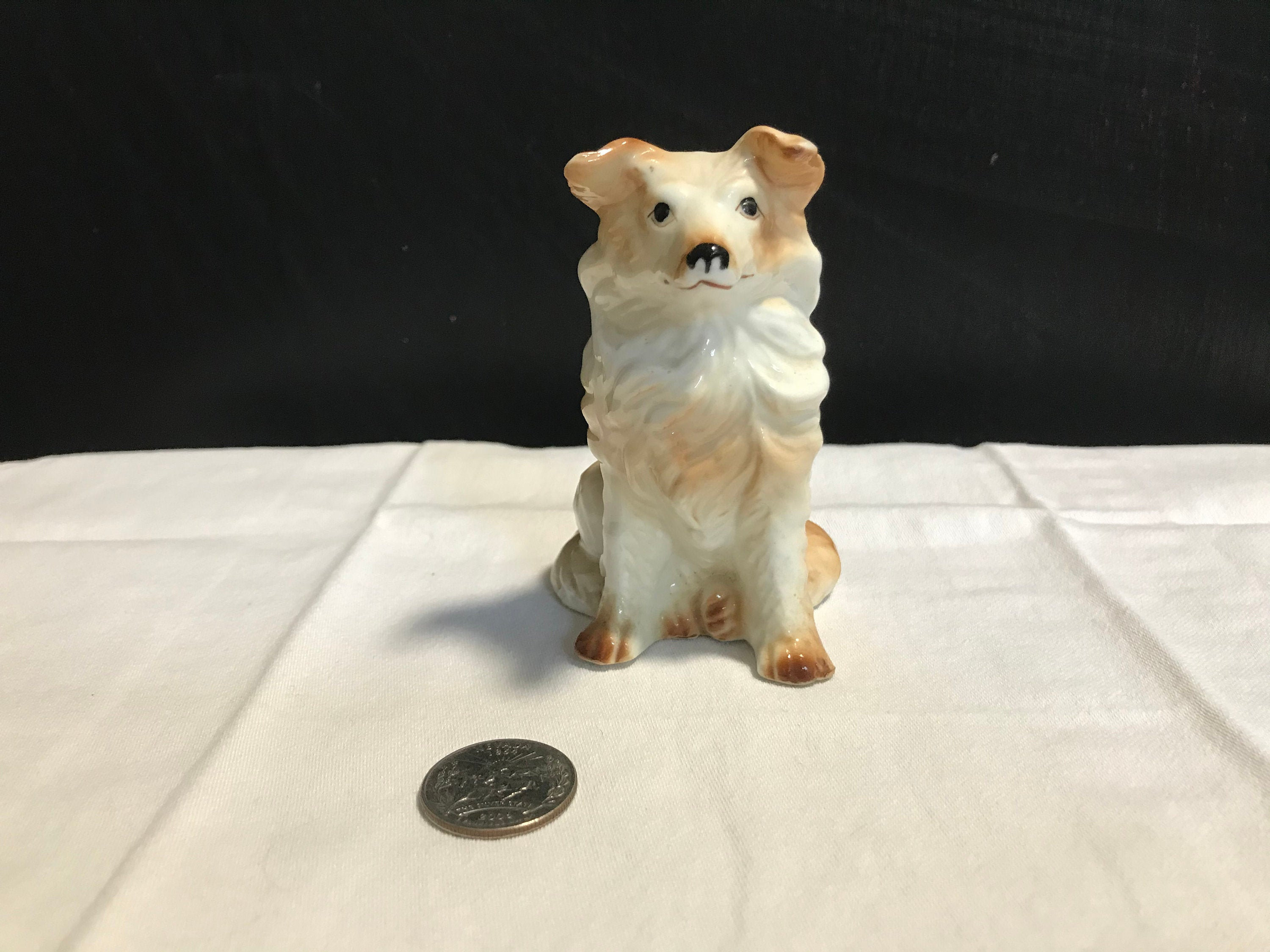 Vintage Collie Porcelain Dog Figurine Etsy