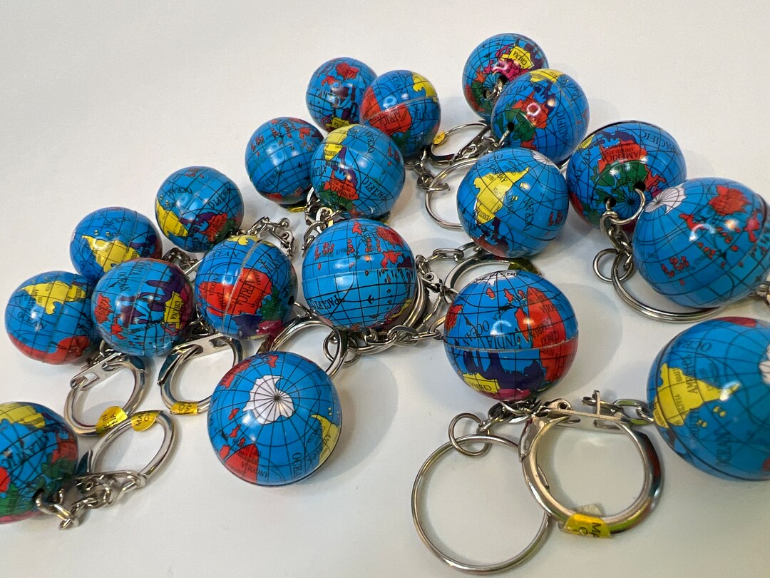 Vintage Globe Keychains Small Metal World Keychains Mother Etsy