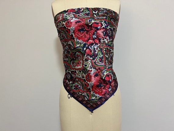 Oscar de la Renta Silk Scarf, Dense Floral Patter… - image 4