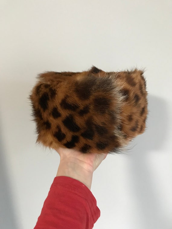 Ladies Pillbox Hat, Real Genuine Serval Fur, Spot… - image 4