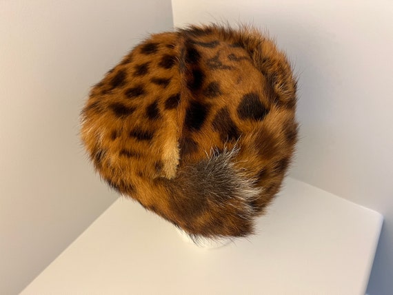 Ladies Pillbox Hat, Real Genuine Serval Fur, Spot… - image 6