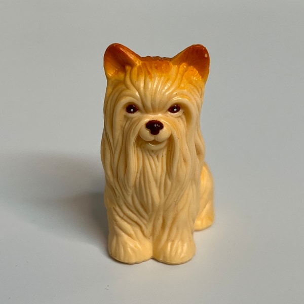 Barbie Doll Vintage Yorkshire Terrier Pet Figurine, Mattel Wee 3 Friends Plastic Yorkie Dog Doll