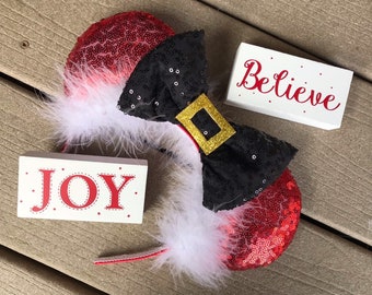 Santa inspired Mickey / Minnie ears