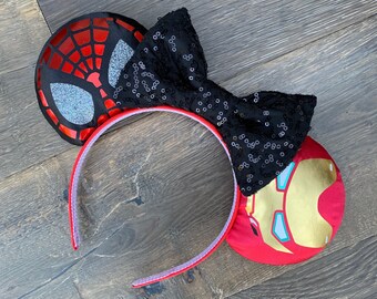 Marvel Spiderman and Iron Man inspired Mickey / Minnie ears