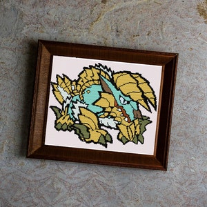 PATTERN - Zinogre Chibi | Cross Stitch Pattern | Instant Download PDF