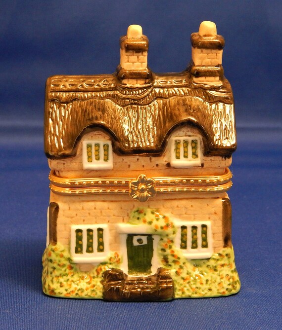 Trinket Box Charming English Thatched Roof Cottage Etsy