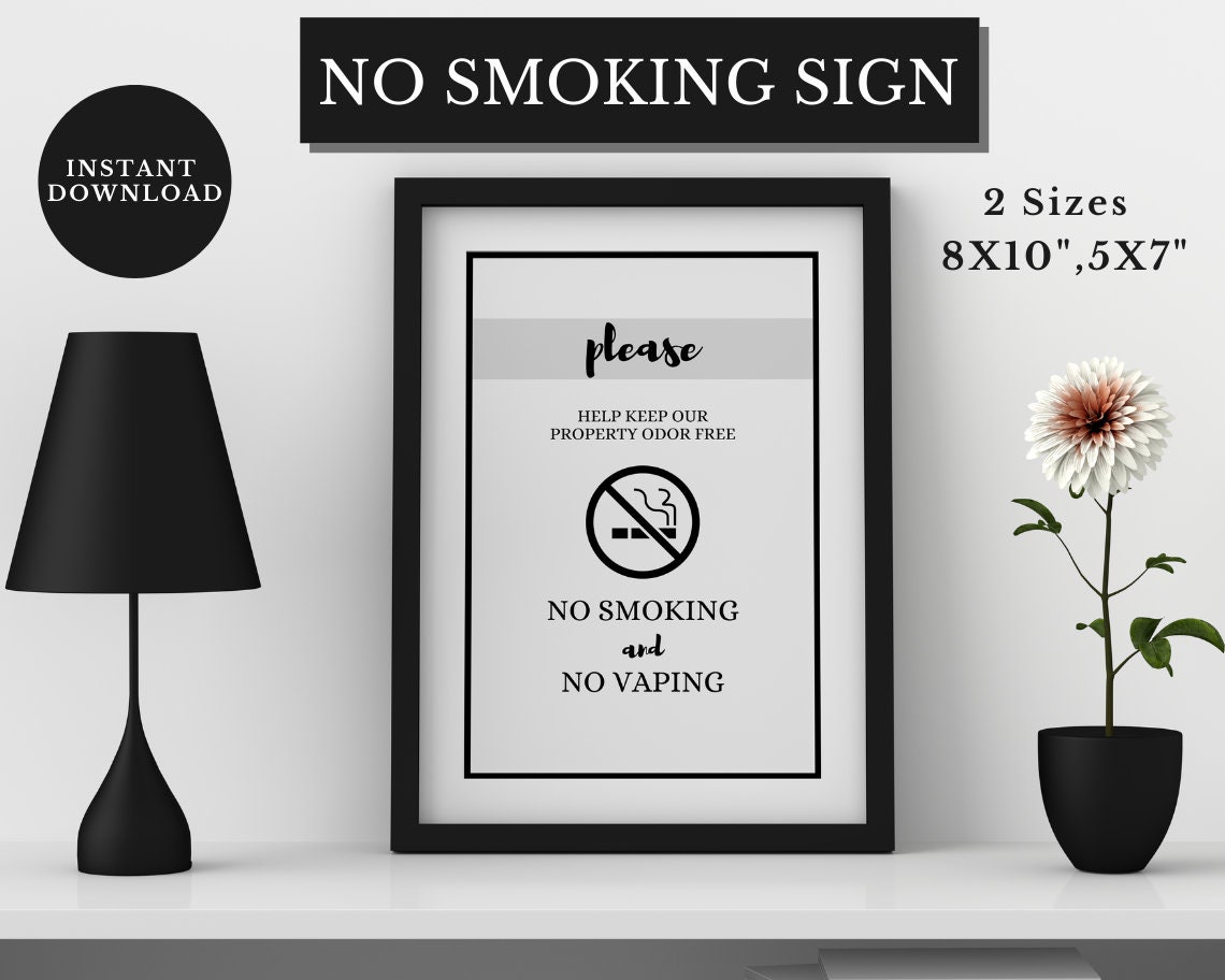 Airbnb No Smoking Sign Airbnb Signs Airbnb Host Airbnb Etsy