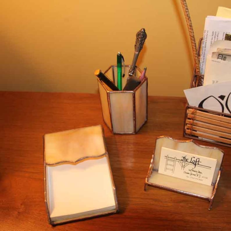 Stained Glass Desk Set Etsy