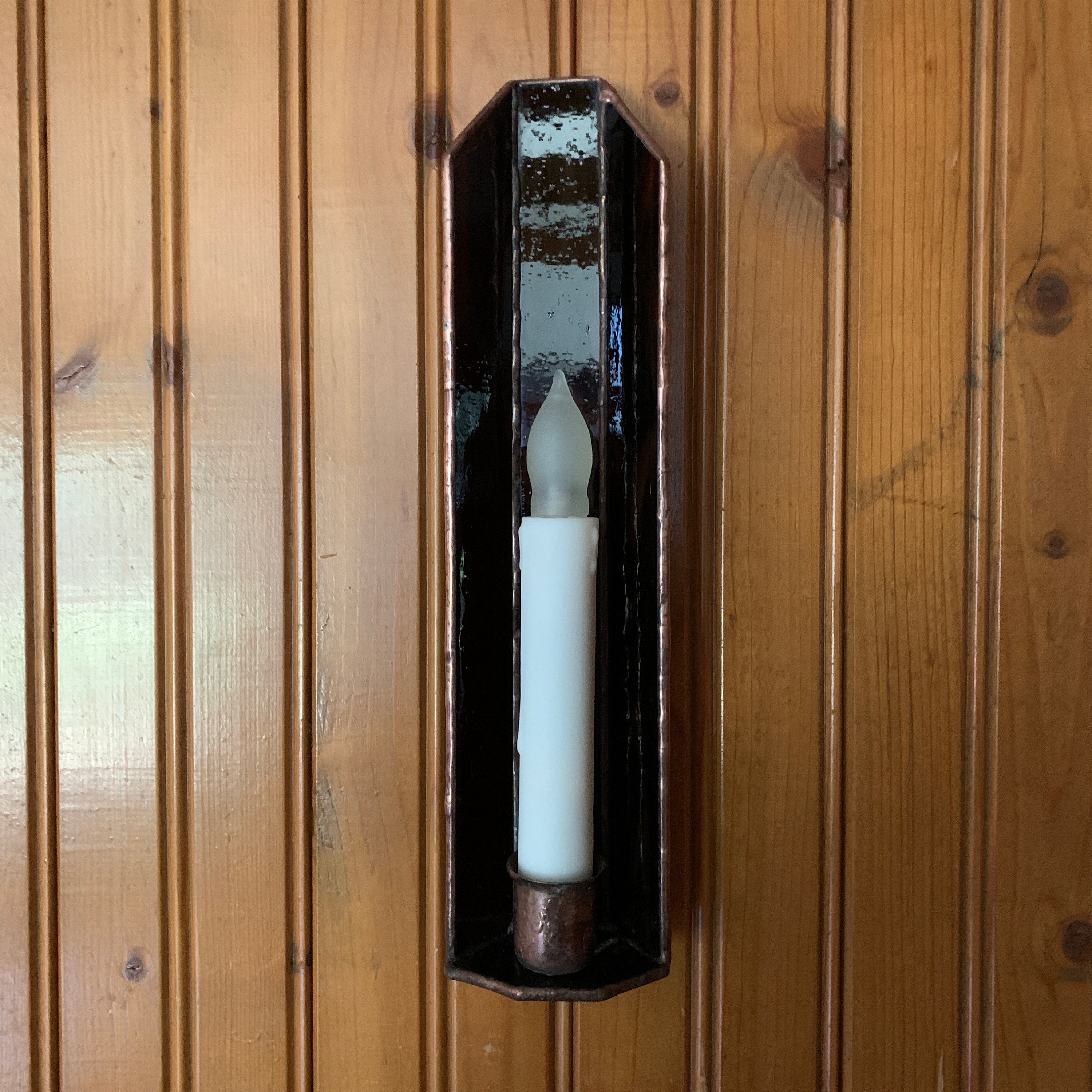 Stained Glass Electric Candle Wall Sconce - Set of Two - Etsy