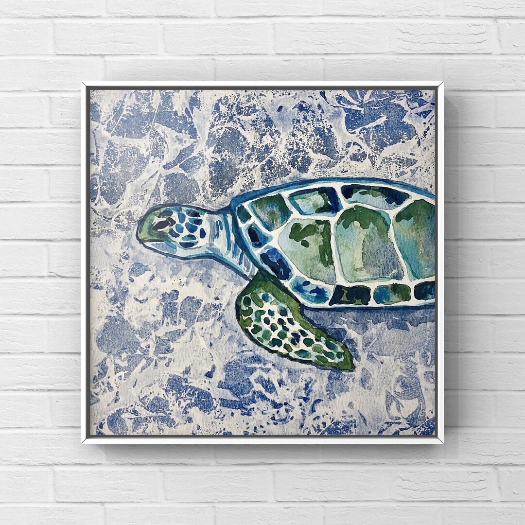 Turtle Watercolor - 8x8 - Wall Art - Etsy