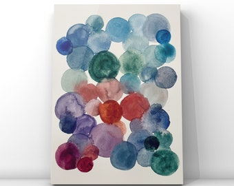 Abstract Circle Watercolor - 8x10 - Original Art - Wall Decor
