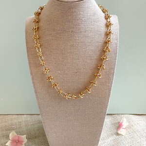 Chunky Gold Link Chain Layering Necklace / Adjustable Chunky Chain Necklace / Gold Plated Chain Necklace 18 Inch / Knotted Detail Chain image 4