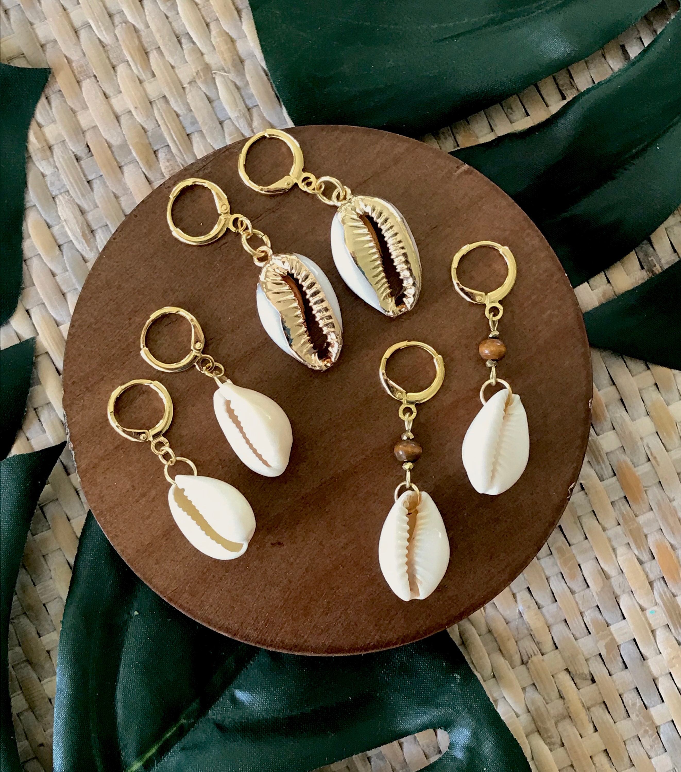 Cowrie shell sale stud earrings
