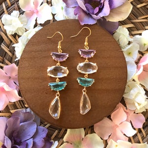 Colorful Rhinestone Dangle Earrings: Modern Statement Jewelry