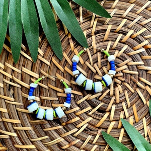 Colorful African Beaded Hoop Earrings / Unique Boho Statement Hoops / Cobalt Blue Hoop Earrings / Bohemian Jewelry Gift for Her / Seed Bead image 3