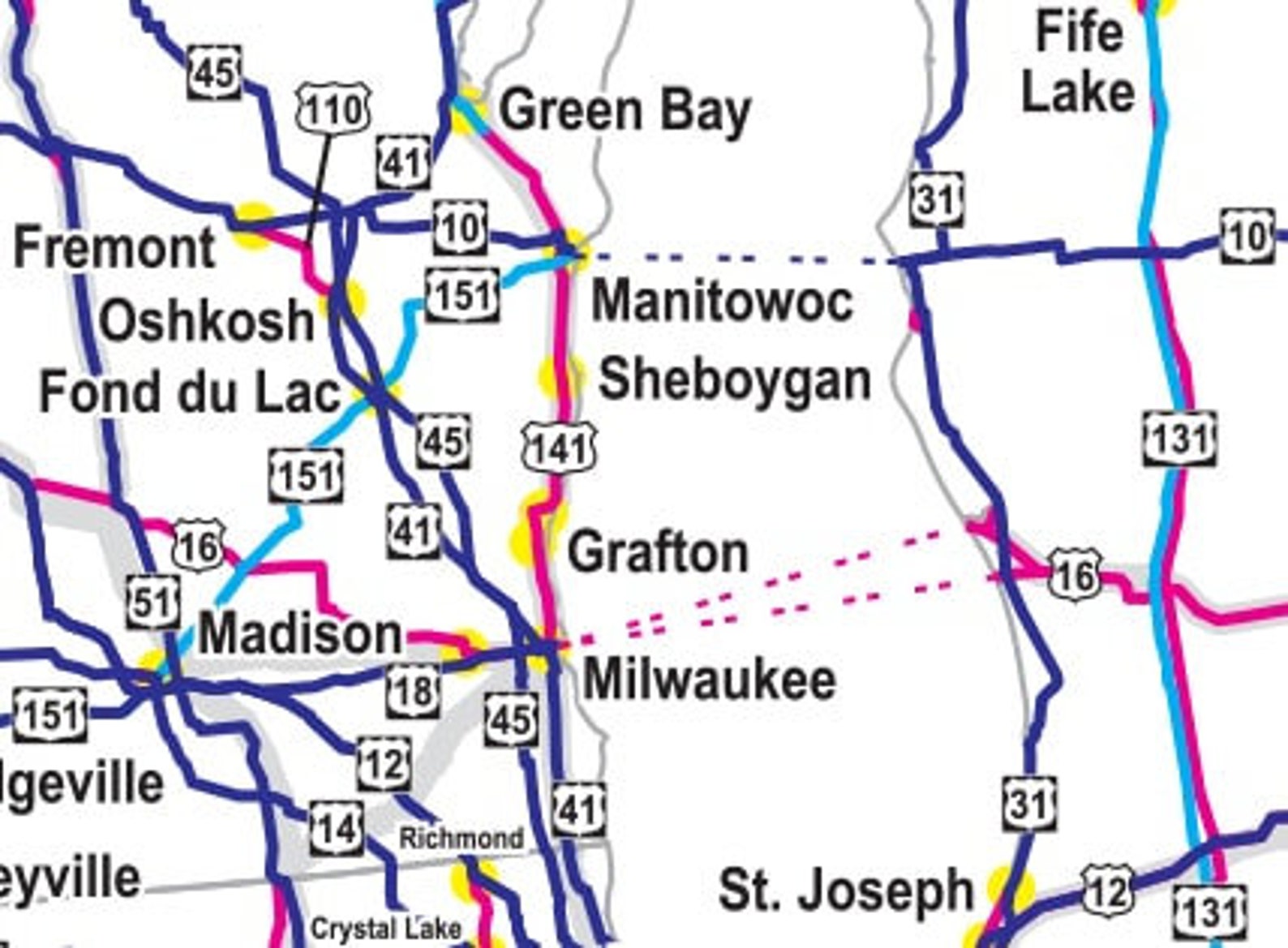 Unique Highway Map Showing the Current and Historic System of U.S ...