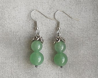 Green Aventurine Beaded Earrings for Manifesting Opportunities