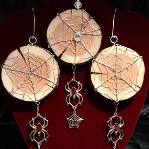 Halloween Everyday Spiderweb Wood Slice Wall Hangings