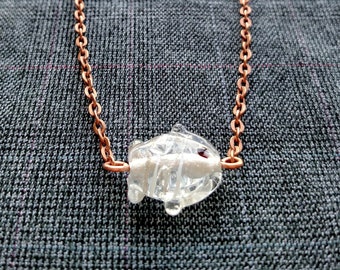 Adorable Small Glass Fish Pendant on Short Chain