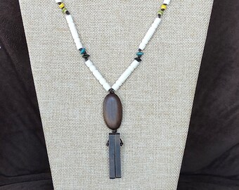 Bone and Wood Beaded Shaman Necklace