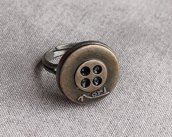 Nori Brand Button Ring, Adjustable Sizes 6-8