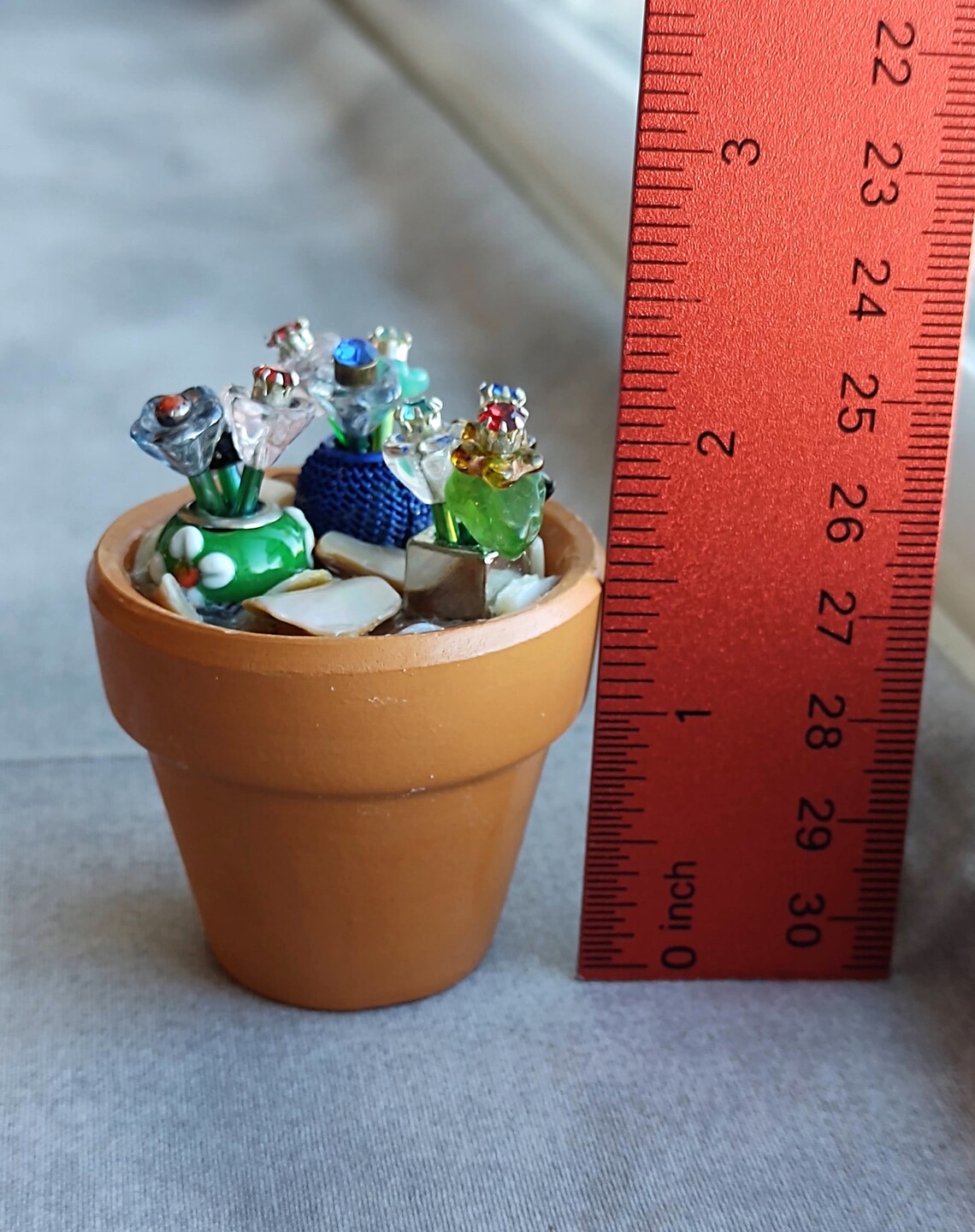 Mini Flower Pot Jewelry Garden 3 With 3 Tiny Flower Etsy