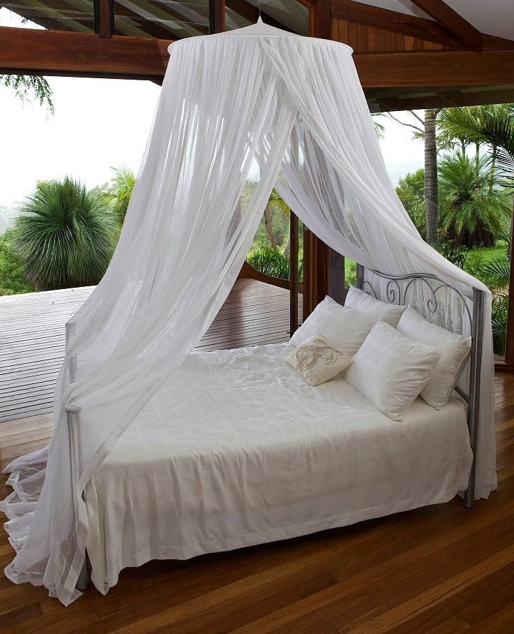 1pc Luxury Mosquito Net For Bed Round Hoop Sheer Canopy For Home