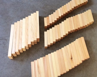 Extra big set of wood blocks / building blocks / 70 pieces / Waldorf / Montessori / Calculated shipping