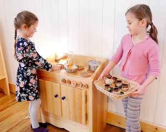 Play Stove - Montessori / Waldorf - Play stove - Play Kitchen - Cooking - Shipped Assembled -Headhandsheart - Free shipping