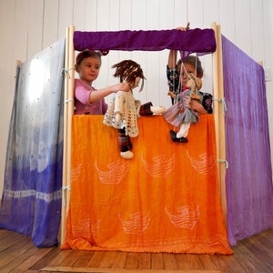 Waldorf Space Divider / Playstand / Play tent / Finished with Danish Oil - Calculated Shipping / Optionnal cotton fabric