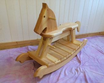 Traditional Toddler and child Wooden Rocking Horse - FREE SHIPPING USA and Canada - Waldorf - Montessori - wood - natural oil