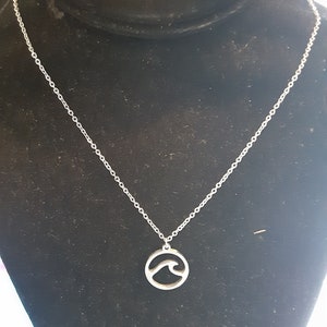 Welle Charme Halskette Welle Charme Armband Edelstahl Welle Charme Halskette Silber Welle Charme