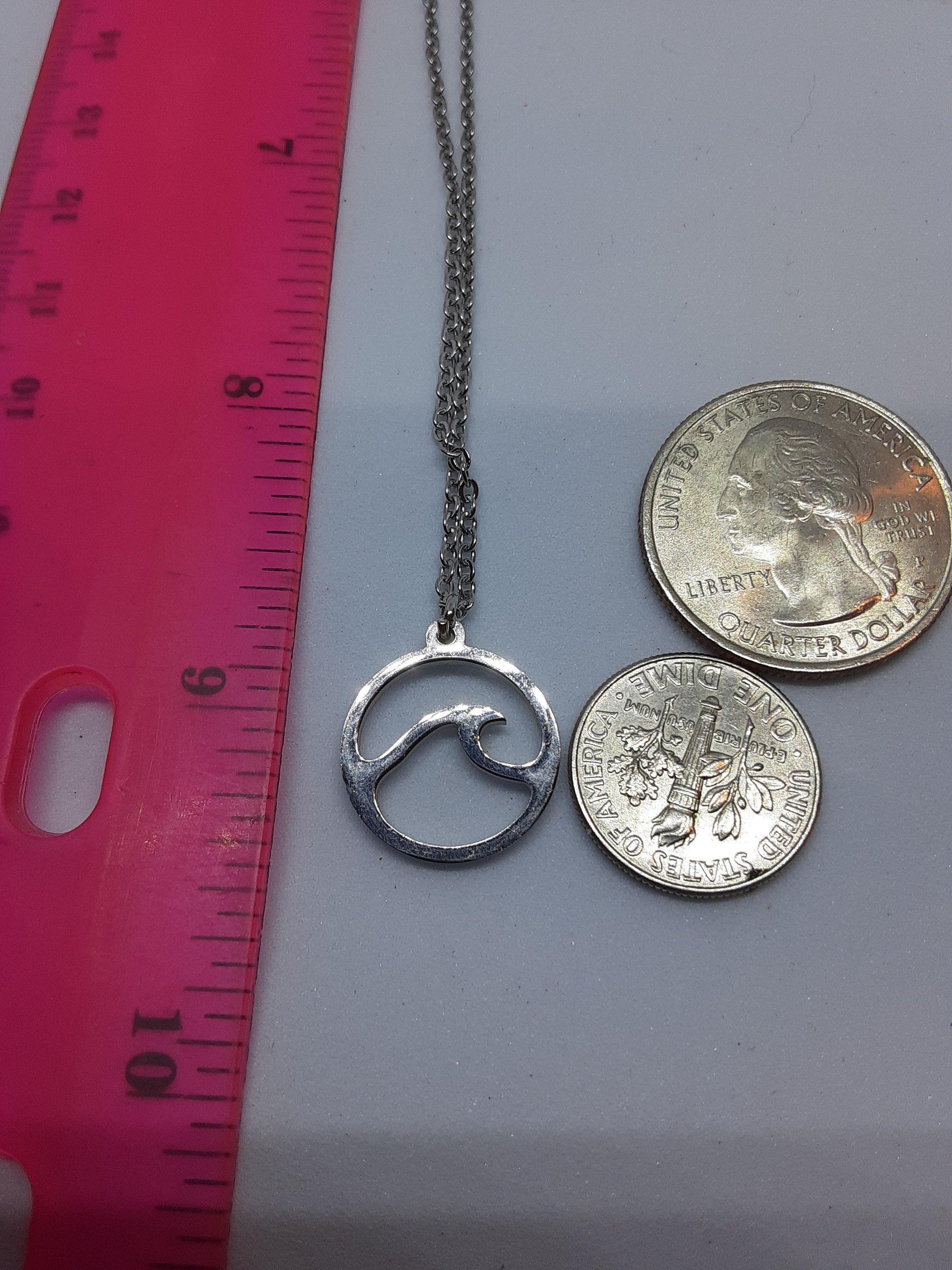 Wave charm necklace wave charm bracelet stainless steel wave - Etsy Polska