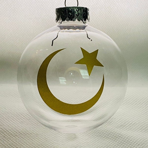 Crescent Moon and Star Ornament