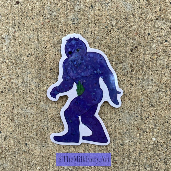 Blueberry Bigfoot 3” Glitter Sticker