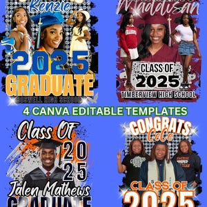 Canva Editable Graduation Template; 2025 Graduation PNG, Sublimation Canva; Canva Graduation; Canva Templates