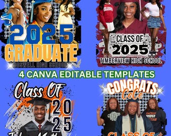 Canva Editable Graduation Template; 2025 Graduation PNG, Sublimation Canva; Canva Graduation; Canva Templates