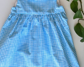 12-18 Mo Spring Blue Gingham Sleeveless Dress / Summer Dress / Blue Summer Dress / Gingham Summer Dress