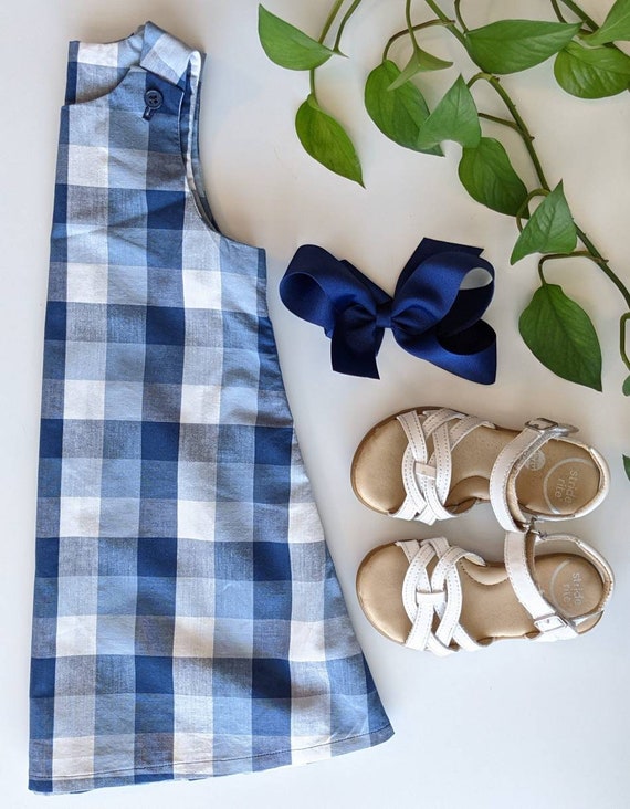 cute blue gingham dress Limerick Dress in Gingham Sky