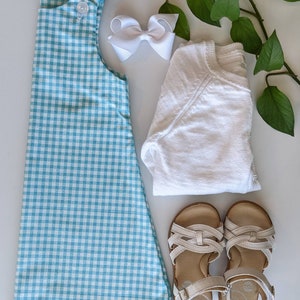Petrolfarbenes Gingham Frühlingskleid / Aline Gingham Kleid / Aline Sommerkleid / Sommerkleid / Gingham Kleid / versandfertiges Kleid
