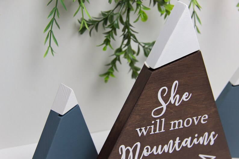 She Will Move Mountains Wood Mountain Set Nursery Decor Etsy