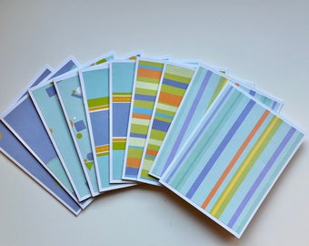 Conjunto de 10 tarjetas de felicitación en blanco hechas a mano