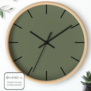 Modern Minimalist Wall Clock, Home Decor, Gift for Housewarming, Office Wall Art, Sage Green Wall Clock, Minimalist Decor, Gifts for Her