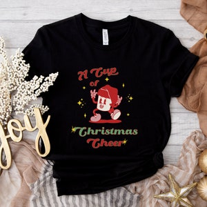 A Cup of Christmas Cheer Tee, Retro Coffee T-shirt, Christmas Short Sleeve Tee, Coffee Shirt, Vintage Coffee Shirt, Holiday Tee, Coffee Gift