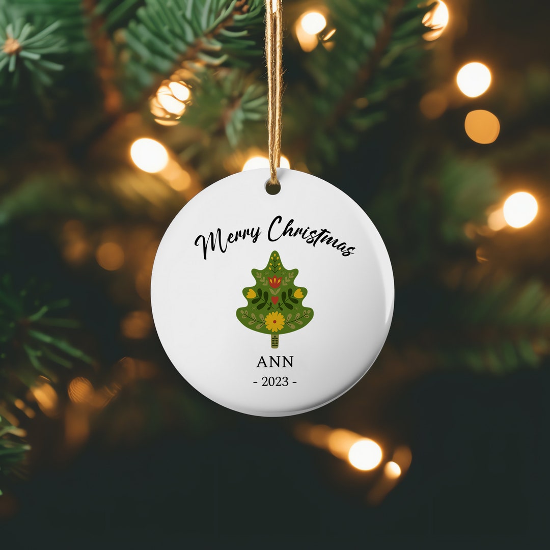 Merry Christmas Custom Ornament, Custom Christmas Tree Ornament