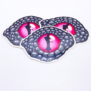 Pink reptile eye STICKER clear die-cut dinosaur dragon eye