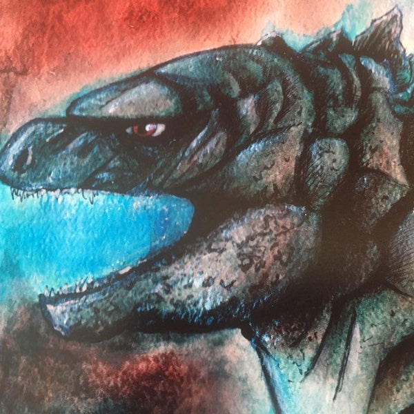 King of the Monsters PRINT Godzilla kaiju dinosaur radioactive blue 2019 movie classic creature cult film horror sci-fi