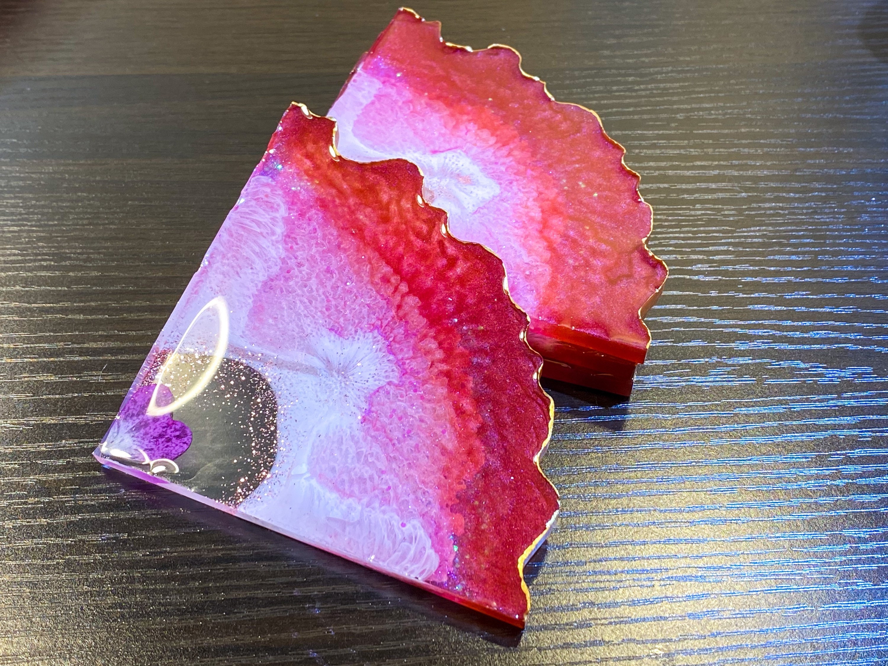 Rose Aesthetic COASTER SET agate geode resin coaster set Etsy
