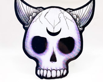 Horned Skull STICKER punk goth bujo journal metal head rock