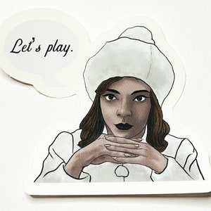 Let&#39;s Play STICKER Beth Harmon Schachmeister Schachkönigin Schach